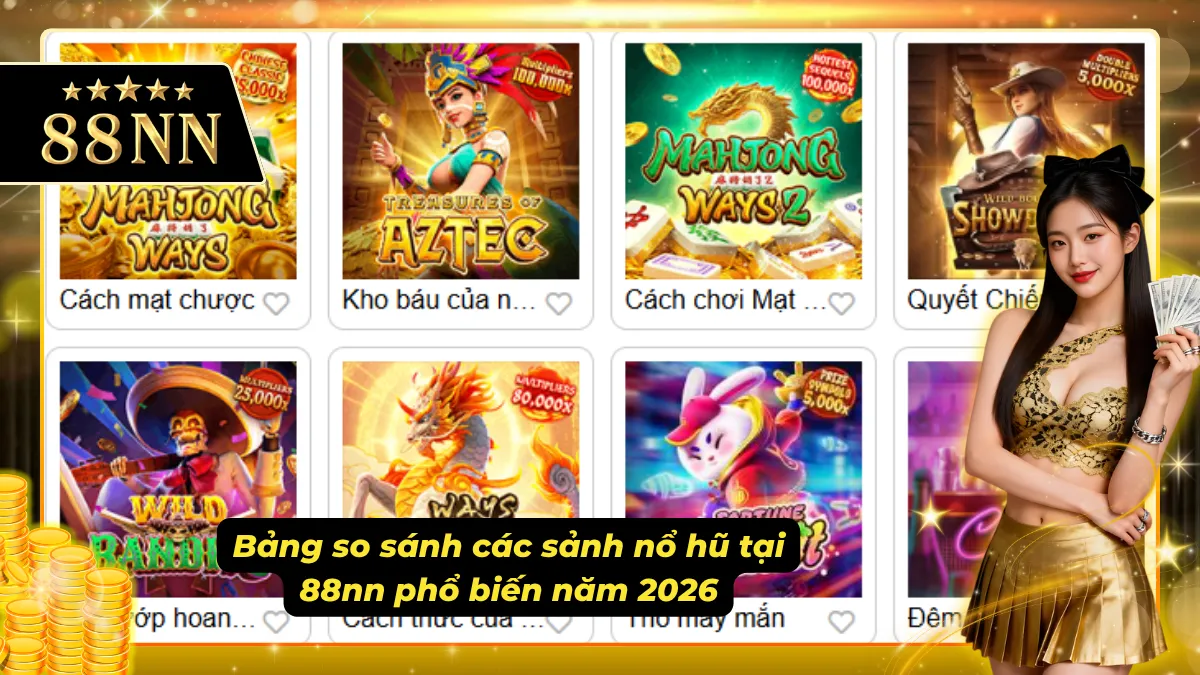 Bảng so sánh các game nổ hũ đang có mặt tại nhà cái